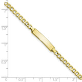 10k Semi-solid Curb Link ID Bracelet-WBC-10DCID138-7