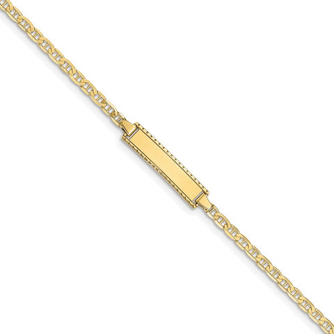 10k Flat Anchor Link ID Bracelet-WBC-10DCID86-6