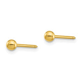 Inverness 24k Plated 3mm Ball Post Earrings-WBC-10E