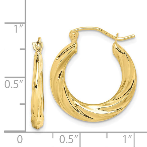 10k Fancy Small Hoop Earrings-WBC-10ER116