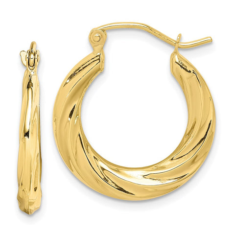 10k Fancy Small Hoop Earrings-WBC-10ER116