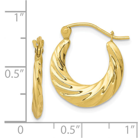 10k Fancy Small Hoop Earrings-WBC-10ER120