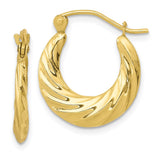 10k Fancy Small Hoop Earrings-WBC-10ER120