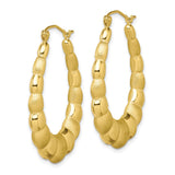 10k Satin & Polished Hollow Fancy Earrings-WBC-10ER156