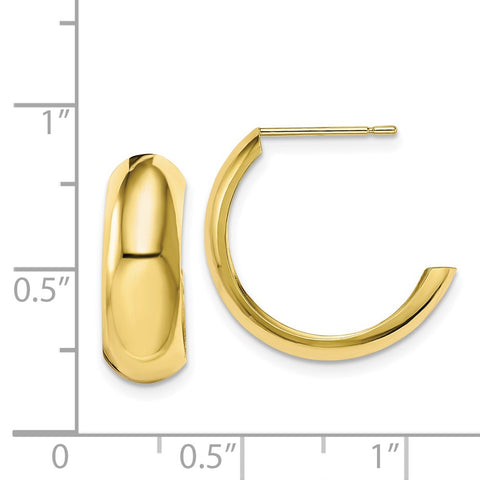 10k Polished 6.5mm J-Hoop Earrings-WBC-10ER292