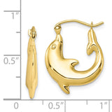 10k Polished Dolphin Hoop Earrings-WBC-10ER296