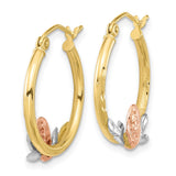 10k Tri-color Guadalupe Hoop Earrings-WBC-10ER299