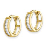 10K CZ Hinged Hoop Earrings-WBC-10ER330