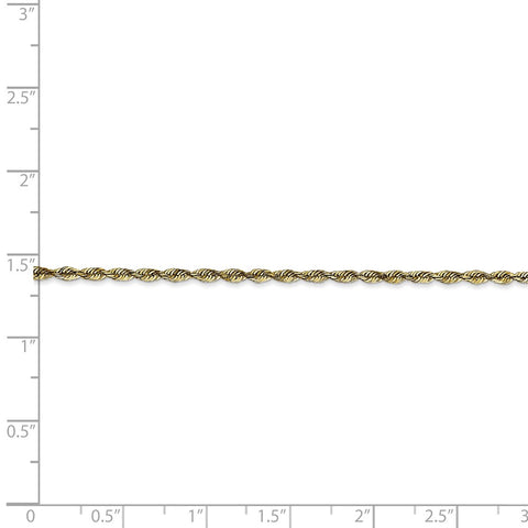 10k 2.0mm Extra-Light D/C Rope Chain Anklet-WBC-10EX016-10