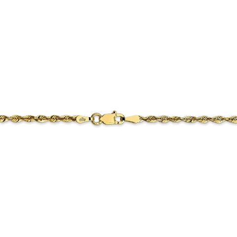 10k 2.25mm Extra-Light D/C Rope Chain Anklet-WBC-10EX018-9