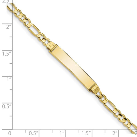10k Figaro Link ID Bracelet-WBC-10FG100ID-7