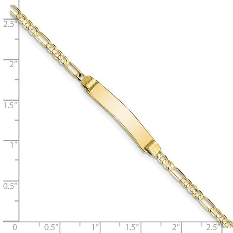 10k Figaro Link ID Bracelet-WBC-10FG80ID-8