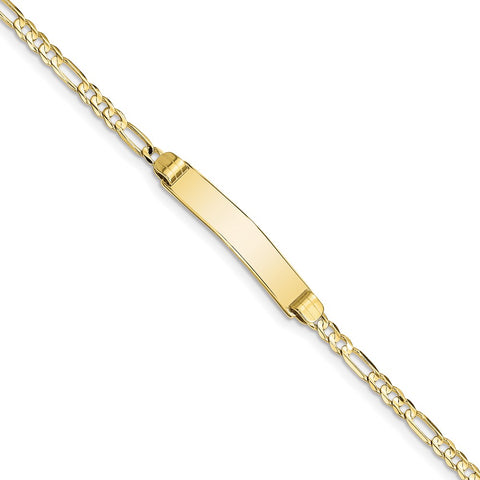 10k Figaro Link ID Bracelet-WBC-10FG80ID-7