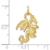 10k Solid Polished 3-Dimensional Dragon Charm-WBC-10K1012