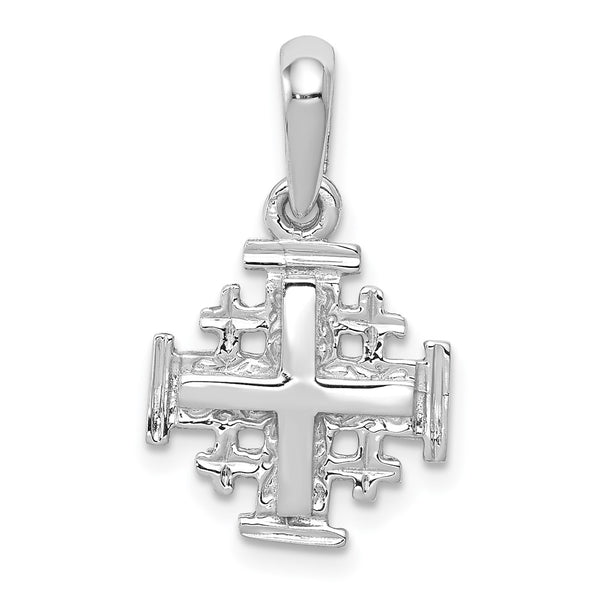 10k White Gold Jerusalem Cross Charm-WBC-10K1233