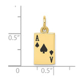 10k Enameled Ace of Spades Card Charm-WBC-10K1874