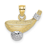10k Rhodium Golf Club and Ball Charm-WBC-10K1998