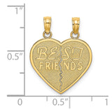10K BEST FRIENDS Break-A-Part Heart Pendant-WBC-10K2597
