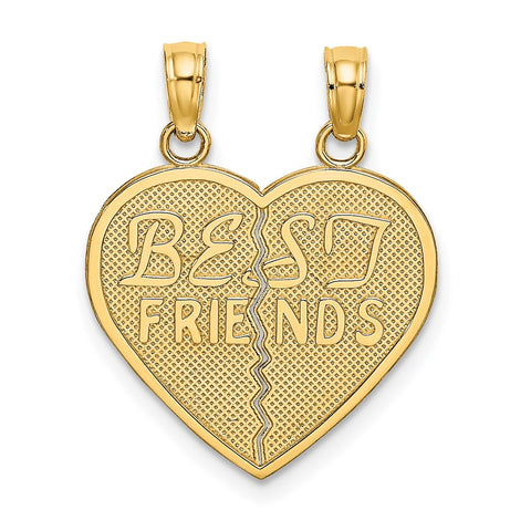 10K BEST FRIENDS Break-A-Part Heart Pendant-WBC-10K2597