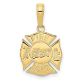 10k Fire Dept Shield Pendant-WBC-10K2841