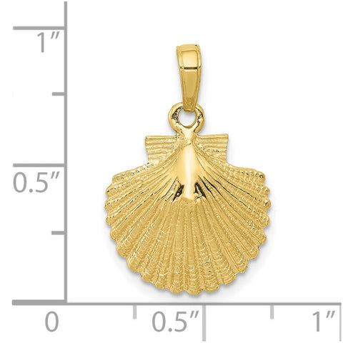 10k Scallop Shell Pendant-WBC-10K2918