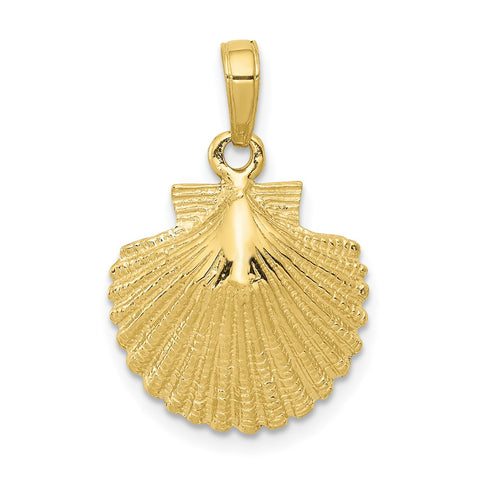10k Scallop Shell Pendant-WBC-10K2918