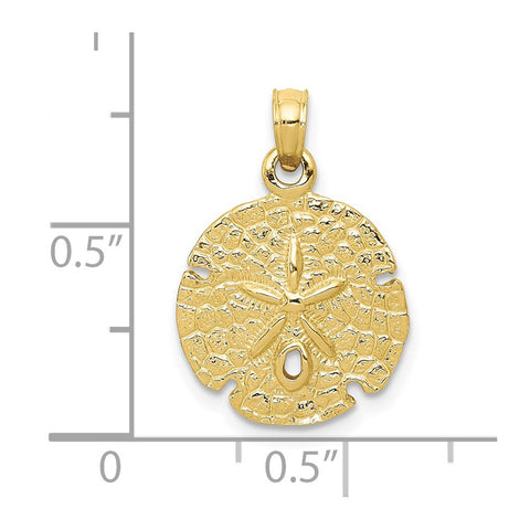 10k Sand Dollar Pendant-WBC-10K2937