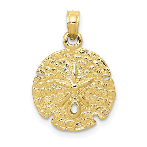 10k Sand Dollar Pendant-WBC-10K2937
