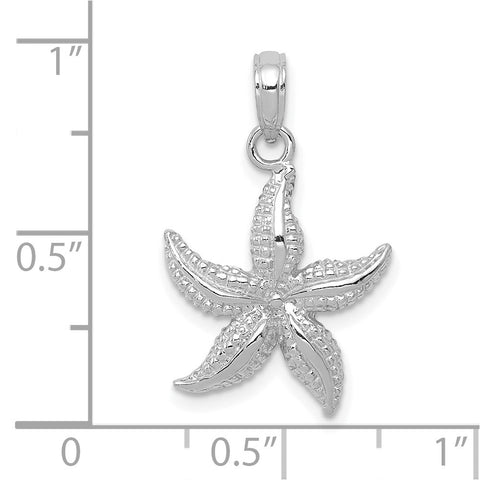 10k White Gold Starfish Pendant-WBC-10K2940W
