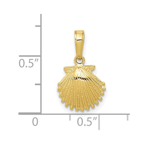 10k Scallop Shell Pendant-WBC-10K2967