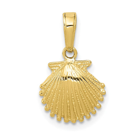 10k Scallop Shell Pendant-WBC-10K2967