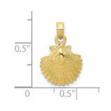 10k Scallop Shell Pendant-WBC-10K2968