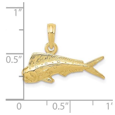 10k Mahi Mahi Fish Pendant-WBC-10K3034