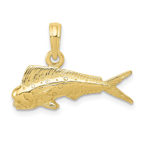 10k Mahi Mahi Fish Pendant-WBC-10K3034
