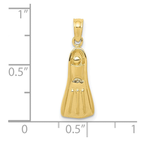 10K  3D Scuba Flipper Pendant-WBC-10K3063