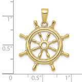 10K  3D Ships Wheel Pendant-WBC-10K3071