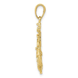 10K Medium Anchor w/Wheel Pendant-WBC-10K3080