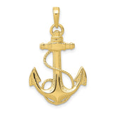 10K Anchor w/Rope Pendant-WBC-10K3082