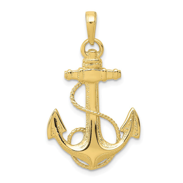 10K Anchor w/Rope Pendant-WBC-10K3082