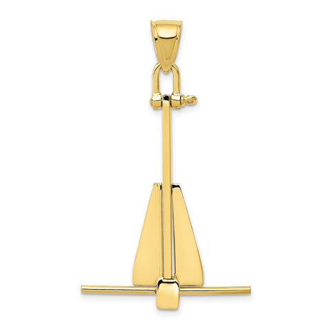 10K  3D Moveable Anchor Pendant-WBC-10K3086