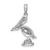 10k White Gold Pelican Pendant-WBC-10K3118W