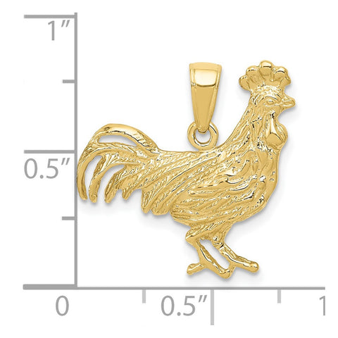 10k Rooster Pendant-WBC-10K3324