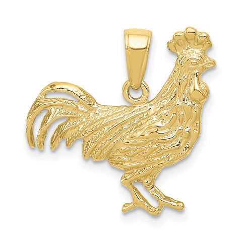 10k Rooster Pendant-WBC-10K3324