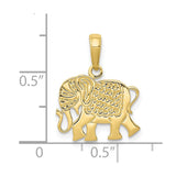 10k Textured Elephant Pendant-WBC-10K3332