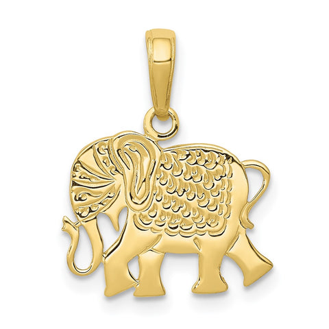 10k Textured Elephant Pendant-WBC-10K3332