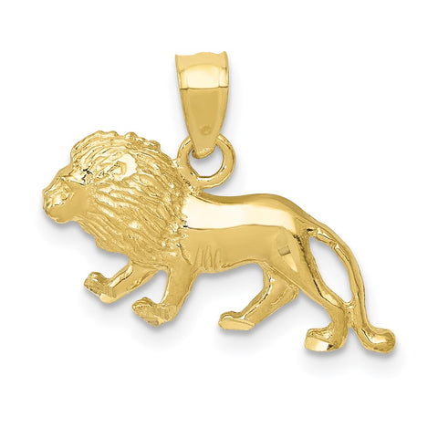 10K Diamond-cut Lion Pendant-WBC-10K3345