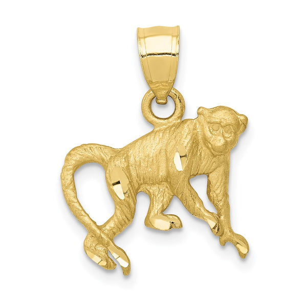 10K Diamond-cut Monkey Pendant-WBC-10K3346