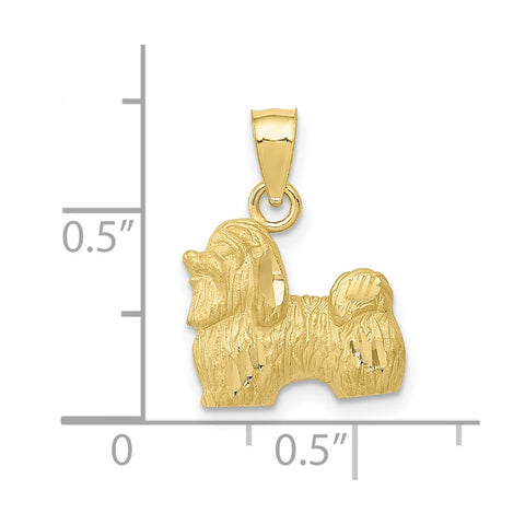 10K Diamond-cut Shih Tzu Pendant-WBC-10K3432