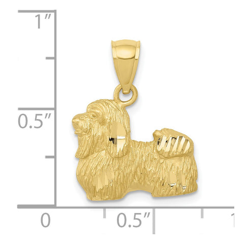10K Diamond-cut Shih Tzu Pendant-WBC-10K3433