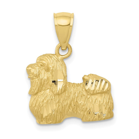 10K Diamond-cut Shih Tzu Pendant-WBC-10K3433